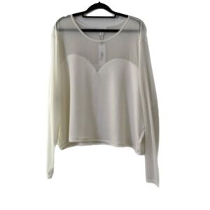 The Drop White Sheer Women's Top